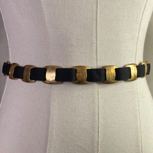 Puerram Vintage Fabric & Brass Dress Belt 27in-31in main image 4
